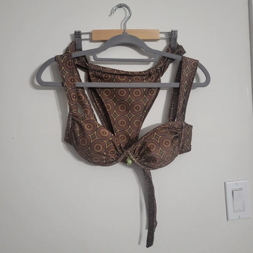 Strawberry Milk Mob Brown Green Cappuccino Retro Bikini - Size M - Picture 2 of 8